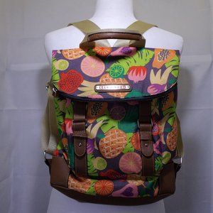 Lilly Bloom Floral Canvas Backpack w/3-Zip Pockets